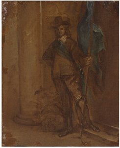 Bayraklı bir asker by Thomas Willeboirts Bosschaert