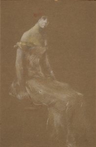 Pembe Bir Kadının Portresi #3 by Thomas Wilmer Dewing
