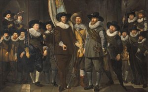 Kaptan Allaert Cloeck ve Teğmen Lucas Jacobsz Rotgans komutasındaki Amsterdam III. by Thomas de Keyser