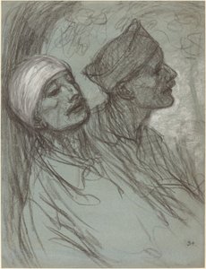 Yaralı Bir Asker ve Yoldaşı by Théophile Alexandre Steinlen