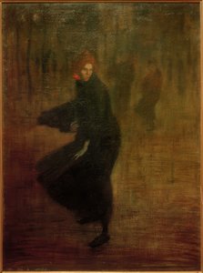 Sokakta genç kadın işçi by Théophile Alexandre Steinlen