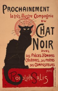 Yakında Rodolphe Salis (2. Fassung) ile çok ünlü Compagnie du Chat Noir. Frankreich, 1896, İth. Charles Verneau, Paris by Théophile Alexandre Steinlen