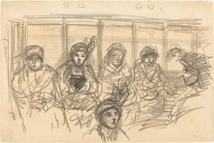 Metrodaki Yolcular by Théophile Alexandre Steinlen