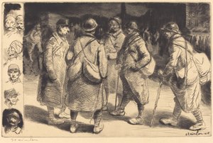 Askerler İzinde - Gece Sahnesi by Théophile Alexandre Steinlen