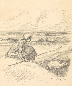 Çoban, 19. yüzyılın dördüncü çeyreği veya 20. yüzyılın ilk çeyreği. by Théophile Alexandre Steinlen