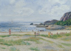 Yıkanan İnsanlar (tuval üzerine yağlı boya) by Thorolf Holmboe