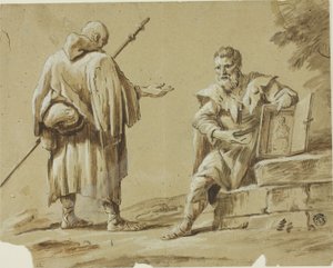 Portatif Mabedi Olan İki Hacı by Tiberius Dominikus Wocher