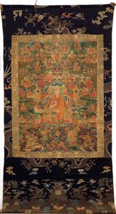 Üçüncü Panchen Lama Losan Penden Yeshe (kumaş üzerine guaj boya) by Tibetan School