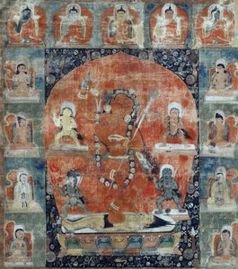 Tibet kültürü : Samvara Mandala (Detay). Thangka by Tibetan School
