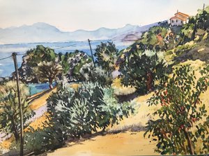 Günün Sıcağı Yunanistan 2020 (suluboya) by Tilly Willis