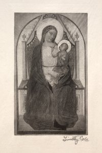 Eski İtalyan Ustalar: Madonna, Kuş Tutan Çocukla Tahtına Geçti, 1885. by Timothy Cole