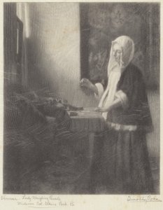 İnci tartan kadın by Timothy Cole after Johannes Vermeer