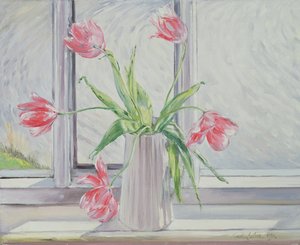 Hareketli Suya Karşı Laleler by Timothy Easton