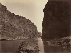 Kara Cañon, Colorado Nehri, Aşağıya Bakmak, Kamp 7 Yakınında, 1871 by Timothy OSullivan