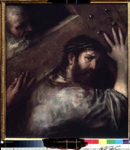 Haç Taşıyan İsa (Le Portement de Croix) (Haç Taşıyan İsa). Titian veya Le Titien (Tiziano Vecellio veya Vecelli veya Tiziano da Cador) tarafından boyama by Titian (c.1488 1576)