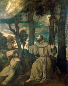 St Francis stigmata alıyor by Titian (c.1488 1576)