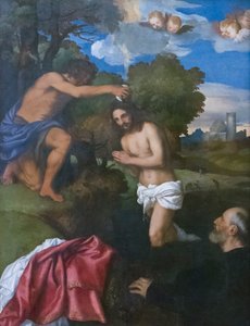 İsa'nın Vaftizi, 1512 dolayları (ahşap üzerine yağlı boya) by Titian (c.1488 1576)