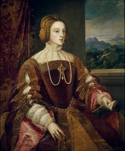 Portekizli Etkileyici Isabella'nın Portresi (1503-1539) Tiziano Vecellio'nun yaptığı resim Titian (1485-1576) 1548 Güneşi. 1,17x0,98 m Madrid, Prado Müzesi by Tiziano Vecelli