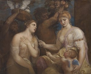 Venüs ve Aşk Tanrısı Alegorisi, c.1600 by Tiziano Vecelli