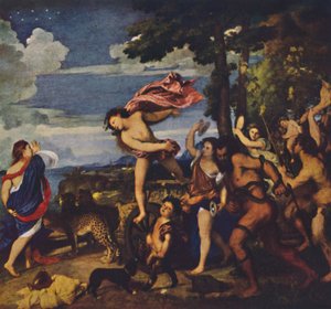 Bacchus ve Ariadne, 1520-1523, c1950. by Tiziano Vecelli
