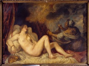 Altın yağmuru alan Danae Zeus, Danae