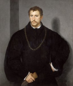 Genç Bir İngiliz Portresi Gri Gözlü Genç Bir Adamın Portresi , 1540-1545. by Tiziano Vecelli