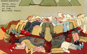 Hotel Full, Pa bilardo salonunda uyur (chromolitho) by Tom Browne
