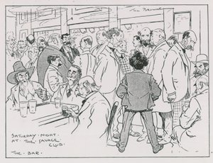 Savage Club barda cumartesi gecesi (gravür) by Tom Browne