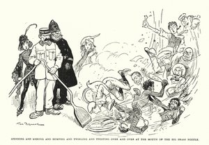 Büyük pirinç ağızlığın (lito) ağzında dönme ve tekmeleme ve çarpma ve dönme ve bükülme by Tom Browne