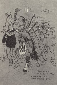 Kuzeydeki Horoz, Ludgate Tepesi, Yılbaşı Gecesi by Tom Browne