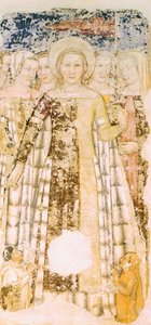 Aziz Ursula görkem içinde, Aziz Ursula Öykülerinden detay, Tommaso da Modena (1326-1379), fresk, Santa Caterina Kilisesi, Treviso