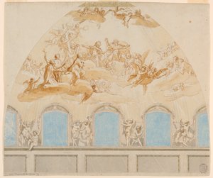 Citta di Castello'daki Katedralin Kubbesinde Bir Fresk Projesi by Tommaso Maria Conca
