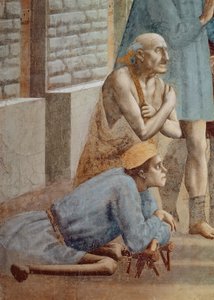 St. Peter, Gölgesiyle İyileşen Sakat detayı, c.1427, ayrıca bkz. 60321 & 63310 fresk by Tommaso Masaccio