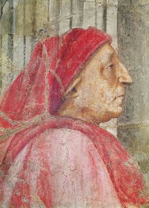 Holy Trinity, erkek bağışçının başının detayı, 173689 1427-28 fresk detayı by Tommaso Masaccio