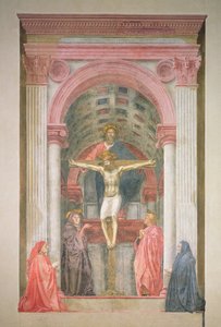 The Trinity, 1427-28 (restorasyon sonrası) (detay) by Tommaso Masaccio