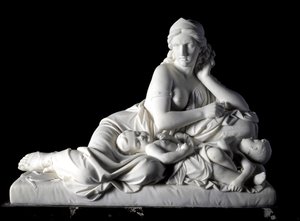 Medee çocuklarını öldürmeyi düşünüyor Tommaso Solari (1820-1897) 1863. Dim. 60x80x38 cm Prince Odone di savoia koleksiyonundan. Genler, Sanat Galerisi Moderna, env. 744 by Tommaso Solari