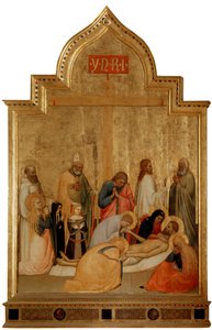 Aziz Remigius ve Aziz Benedict ile Pieta (ahşap üzerine tempera, c.1365) by Tommaso di Stefano Giottino
