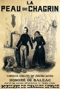 Le peau de chagrin posteri, komik opera, libretto, Pierre Decourcelle ve Michel Carre, müzik Charles Levade, Honore De Balzac