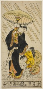 Bir çift takunyadan karı devirmek by Torii Kiyomasu II