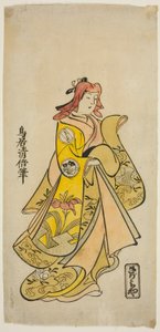 Tee c ve r Cantaro Good A s Seven üyeyi desteklemek Tee py "Nanakusa return Soga," Performe d Atte Ichimura Teer r üyesi Tefirst Gate th, 1718 by Torii Kiyomasu II