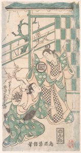 1749 tarihli Hatsu-tori Kuruma Genji Dramasından Sahne, 1749 tarihli. by Torii Kiyomasu I