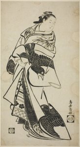 Bir Kadının Ayakta Figürü by Torii Kiyomasu I
