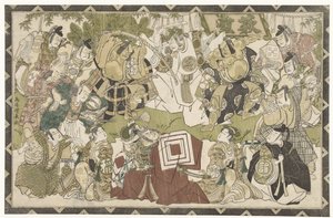 Bir shibaraku performansındaki aktörler by Torii Kiyonaga