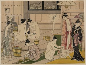 Bathhouse, c.1785 (tahta baskı) by Torii Kiyonaga