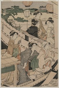 Sumida Nehri üzerinde Tekne Partisi by Torii Kiyonaga