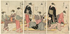 Shijogawara'da Akşamları Serinlemek by Torii Kiyonaga