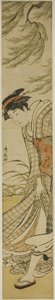 Havalı Bir Günde Söğüt Ağacının Altında Yürüyen Nezaketçi by Torii Kiyonaga