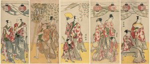 Soga Kardeşlerin Mabedi Festivalini Kutlayan On Bir Oyuncu by Torii Kiyonaga