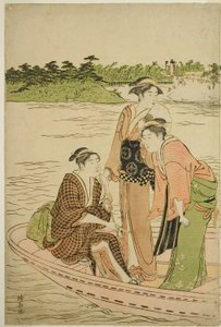 Rokugo Nehri üzerinde feribot by Torii Kiyonaga