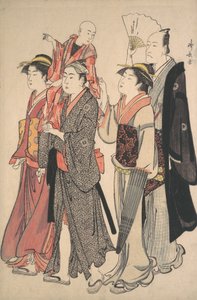 Ichikawa Danjuro V ve Ailesi, 1782. by Torii Kiyonaga